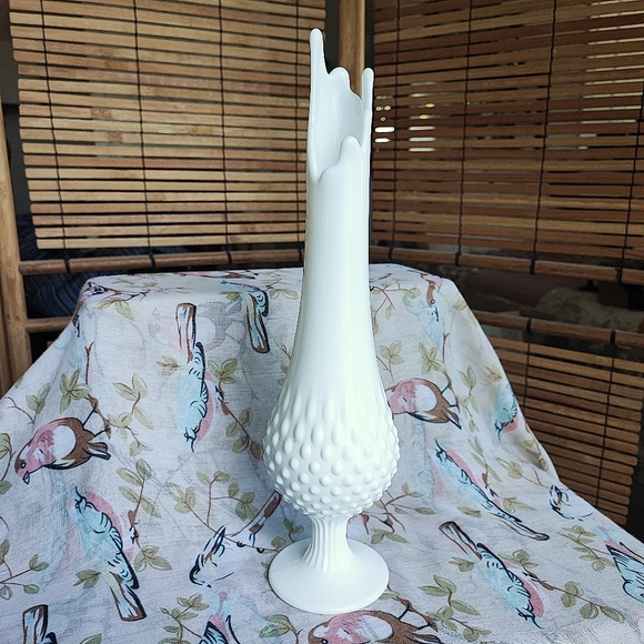 Fenton? Vintage Lattice Low Shallow Small Handled Easter Basket White Milk Glass - Picture 7 of 9